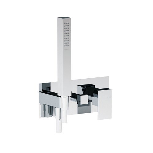 Immagine di Bellosta B-DUE miscelatore per doccia ad incasso, con deviatore automatico e doccetta, senza corpo incasso, finitura cromo 01-7900/1/PL/E