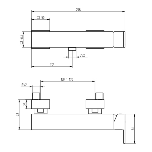 Immagine di Bellosta B-DUE miscelatore doccia esterno, senza set doccia, finitura cromo 01-7909/1L