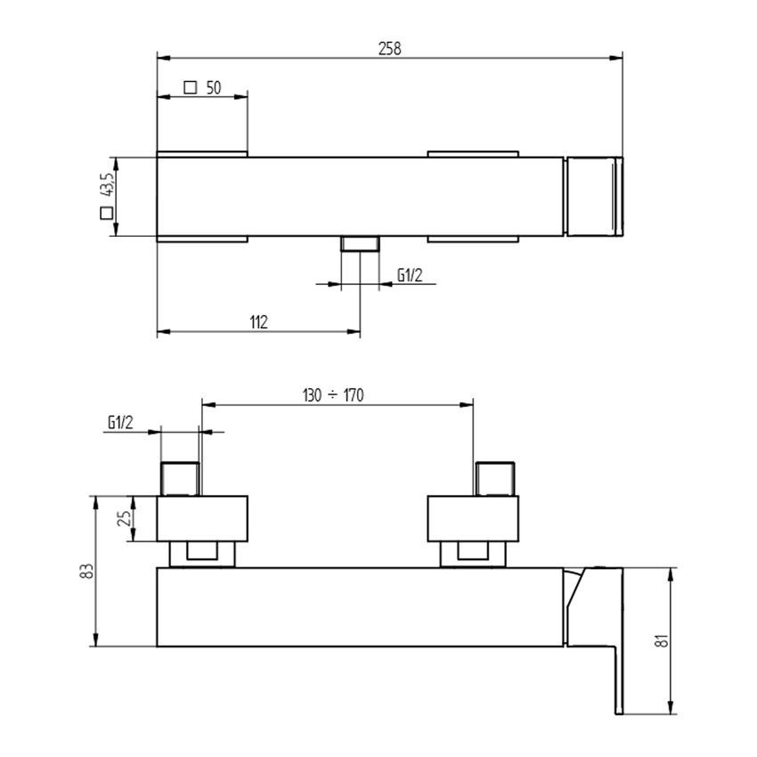 Immagine di Bellosta B-DUE miscelatore doccia esterno, senza set doccia, finitura cromo 01-7909/1L