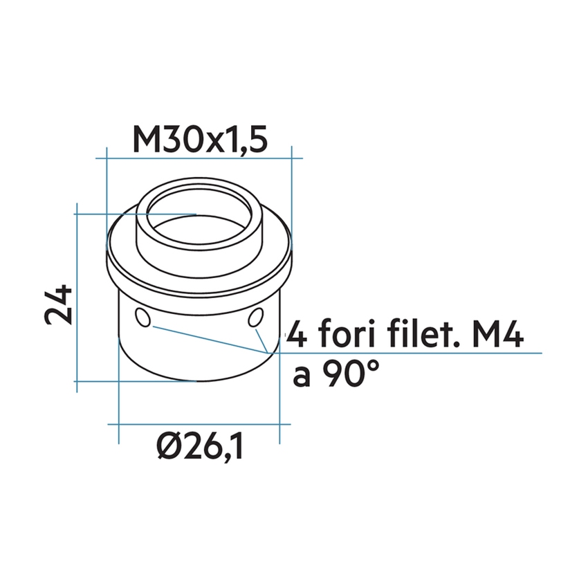 Immagine di Irsap Adattatore M30 x 1,5 mm per valvole termostatizzabili tipo Danfoss ADATM30150450