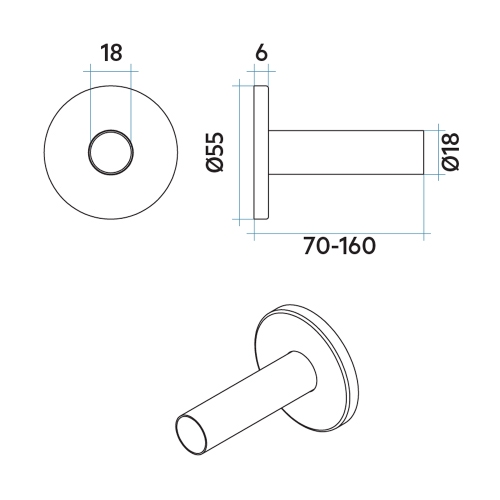 Immagine di Irsap kit da 2 copritubo L.7 cm, per installazione radiatori, colore bianco standard finitura lucido VALKITCOPTU7001