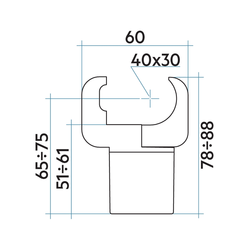 Immagine di Irsap chela per aggancio su collettore 40x30 mm con distanziere regolabile, profondità da 5 a 6 cm, installazione a parete, colore grigio titanio metallizzato finitura lucido Cod.L3 ATTDUBLE1L3