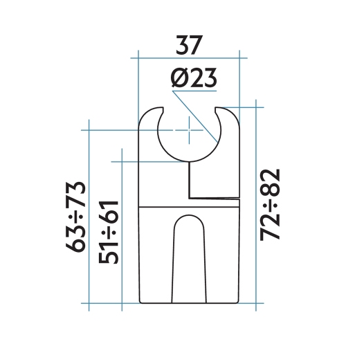 Immagine di Irsap chela per radiatori Novo Cromato e Geo, aggancio su tubo Ø 23 cm e distanziere regolabile, profondità da 5 a 6 cm, colore bianco standard finitura lucido ATTCHE23501