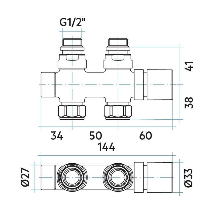 Immagine di Irsap kit gruppo valvola e detentore diritta, termostatizzabile attacco rame/multistrato 1/2", passo 50 mm, con pre regolazione, colore quartz 2 finitura ruvido Cod.2C VALKIT50DIRCU2C