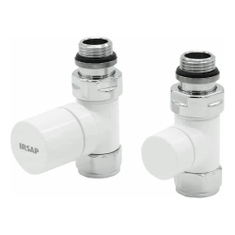 Immagine di Irsap kit valvola detentore dritto, con pre regolazione, termostatizzabile, attacco rame/multistrato 1/2", colore bianco standard finitura lucido Cod.01 VALKITDIRCU01