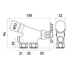 Immagine di Irsap kit valvola, monotubo, termostatizzabile dritta da 1/2", colore acciaio finitura satinato Cod.AS VALMONDIRAS