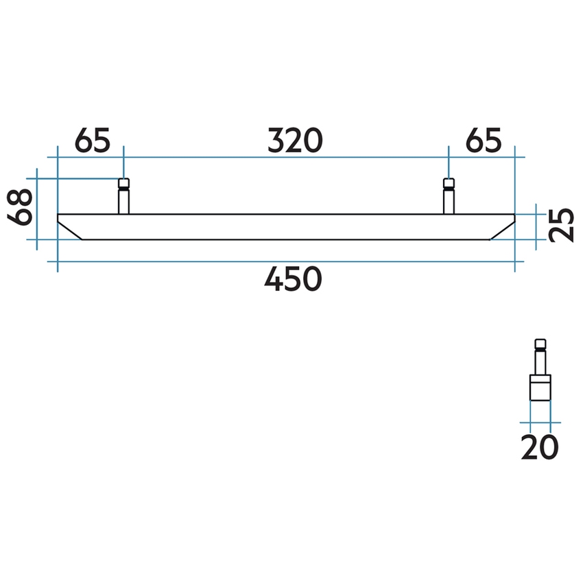 Immagine di Irsap HANG UP QUADRO 20 porta salviette small L.45 cm, universale, colore bianco standard finitura lucido ASTEUQUAD20S01