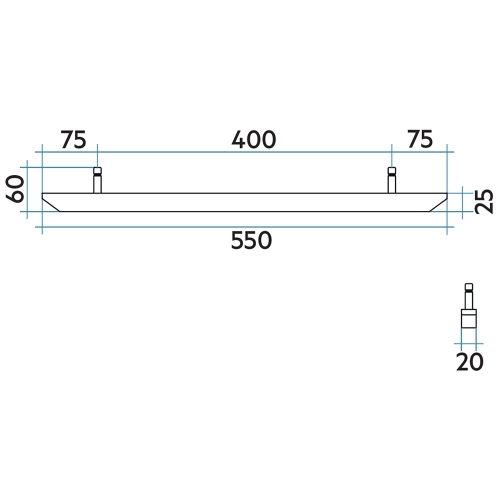 Immagine di Irsap HANG UP QUADRO 20 porta salviette large L.55 cm, universale, colore bianco standard finitura lucido ASTEUQUAD20L01
