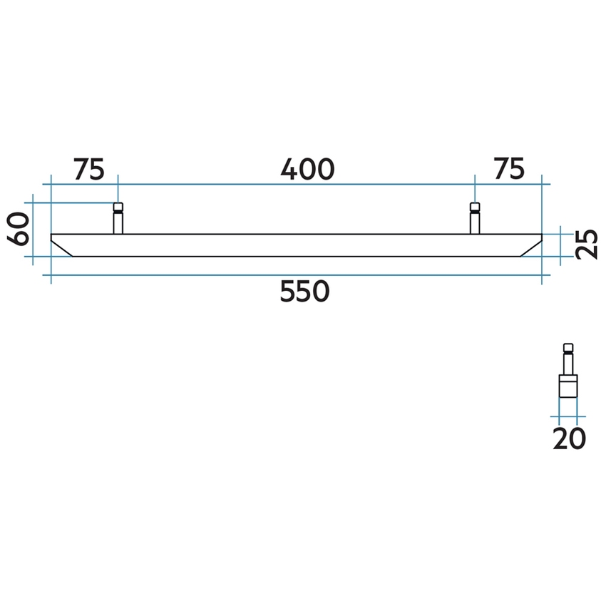 Immagine di Irsap HANG UP QUADRO 20 porta salviette large L.55 cm, universale, finitura cromo ASTEUQUAD20L50