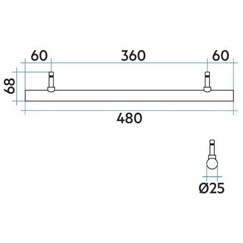 Immagine di Irsap HANG UP TONDO 25 porta salviette large L.48 cm, universale, colore bianco standard finitura lucido ASTEUTONDO25L01