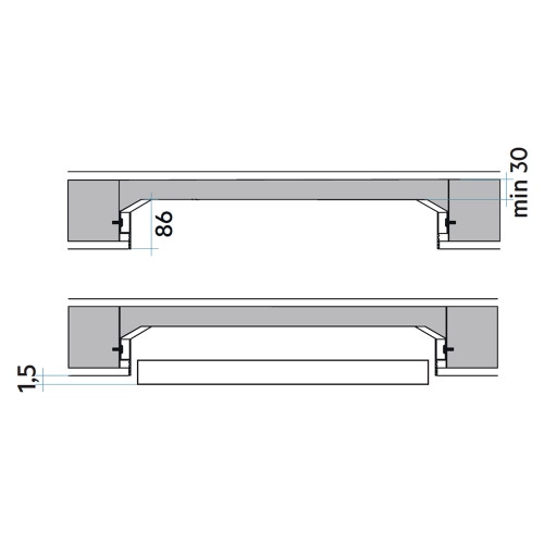 Immagine di Irsap telaio incasso per radiarore Face Zero 1800x500 TEFC18050