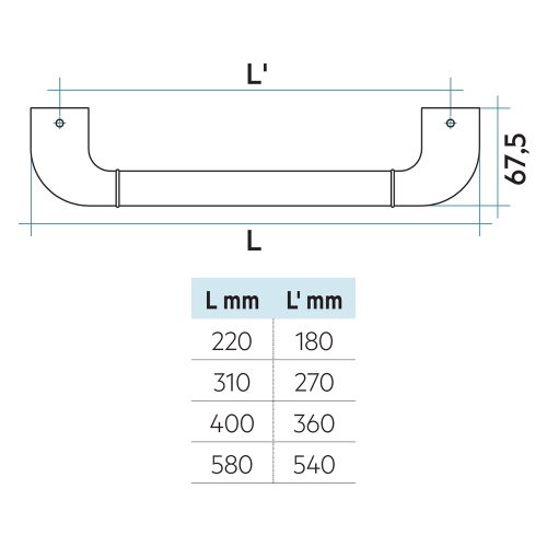 Immagine di Irsap porta salviette applicabile per radiatori Geo e Ares, L.31 cm, finitura cromo ANSTEGM3150