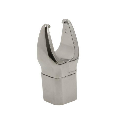 Immagine di Irsap chela per collettore semiovale 40x30, aggancio su collettore bianco, distanziere regolabile, profondità da 5 a 6 cm, finitura cromo ATTCHEBAC50