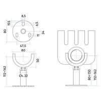 Immagine di Irsap supporto a pavimento per Tesi regolabile P.da 80 a 130 mm, colore avorio RAL 1023 finitura lucido Cod.02 AMENSPAV02