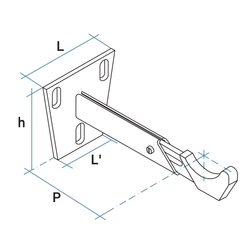 Immagine di Irsap sistema di fissaggio a muro, mensole zincate per Tesi 4/5 colonne AMENSRT45C40