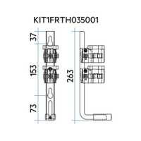 Immagine di Irsap sistema di fissaggio a parete per TESI, una mensola H.35 cm KIT1FRTH035001