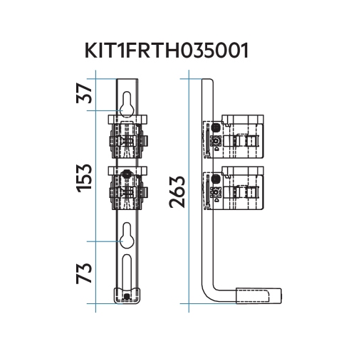 Immagine di Irsap sistema di fissaggio a parete per TESI, una mensola H.35 cm KIT1FRTH035001