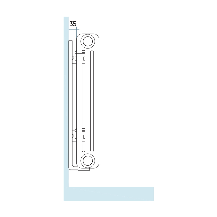 Immagine di Irsap sistema di fissaggio a parete per TESI, una mensola H.35 cm KIT1FRTH035001