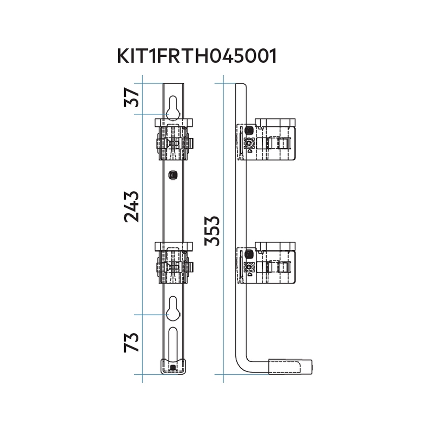 Immagine di Irsap sistema di fissaggio a parete per Tesi,  una mensola H.45 cm KIT1FRTH045001