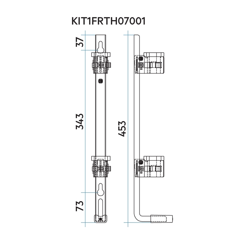 Immagine di Irsap sistema di fissaggio a parete per Tesi Kit,  una mensola H.70 cm KIT1FRTH070001