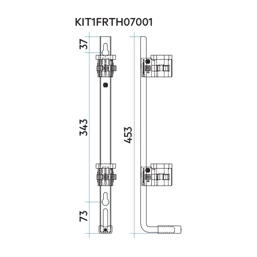 Immagine di Irsap sistema di fissaggio a parete per Tesi,  una mensola H.da 100 a 150 cm KIT1FRTH070001-KIT1FRTFIX10