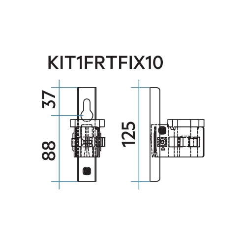 Immagine di Irsap sistema di fissaggio a parete per TESI, una mensola H. da 110 a 250 cm KIT1FRTH100001 -KIT1FRTFIX10