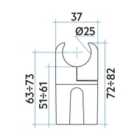 Immagine di Irsap Chela per radiatori TESI, aggancio su tubo Ø 25 e distanziere regolabile profondità da 5 a 6 cm, colore bianco finitura opaco ATTCHELA5J8