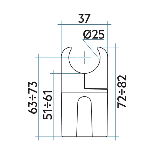 Immagine di Irsap Chela per radiatori TESI, aggancio su tubo Ø 25 e distanziere regolabile profondità da 5 a 6 cm, colore bianco standard finitura lucido ATTCHELA501