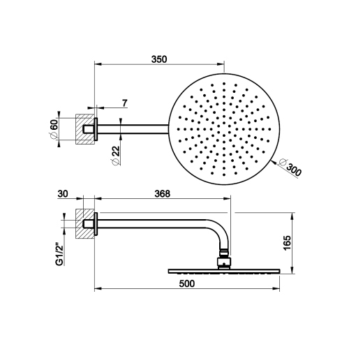 Immagine di Gessi EMPORIO SHOWER soffione Ø 30 cm a parete, orientabile, finitura cromo 47384#031