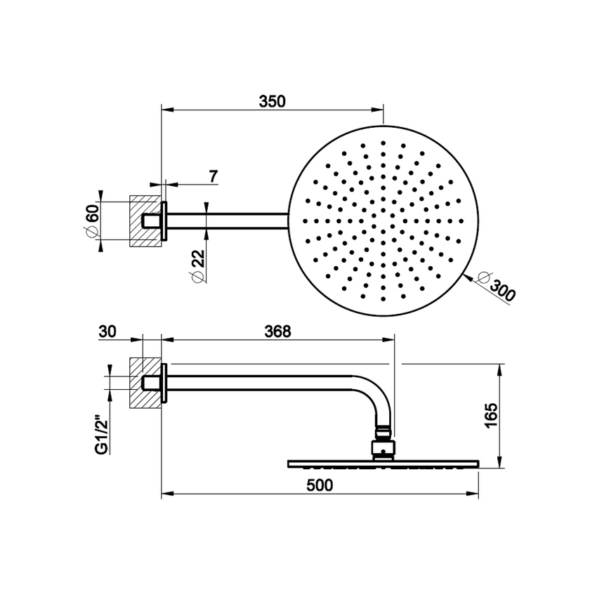 Immagine di Gessi EMPORIO SHOWER soffione Ø 30 cm a parete, orientabile, finitura cromo 47384#031