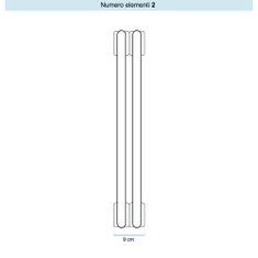 Immagine di Irsap TESI 3 Radiatore 2 elementi H.60 L.9 P.10,1 cm, colore bianco standard finitura lucido Cod.01 (senza tappi) RT306000201IRNON03