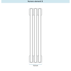 Immagine di Irsap TESI 3 Radiatore 3 elementi H.180 L.13,5 P.10,1 cm, colore sablè finitura ruvido Cod.Y4 (con tappi) RT3180003Y4IR02N01