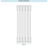 Immagine di Irsap TESI 3 Radiatore 5 elementi H.120 L.22,5 P.10,1 cm, colore bianco standard finitura lucido Cod.01 (senza tappi) RT312000501IRNON02