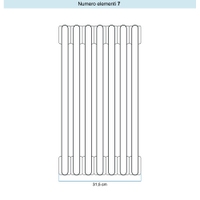 Immagine di Irsap TESI 3 Radiatore 7 elementi H.60 L.31,5 P.10,1 cm, colore bianco standard finitura lucido Cod.01 (senza tappi) RT306000701IRNON01