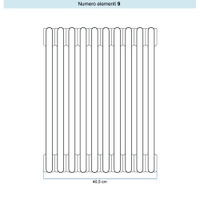 Immagine di Irsap TESI 3 Radiatore 9 elementi H.66,5 L.40,5 P.10,1 cm, colore avorio ral 1013 finitura lucido Cod.02 (con tappi) RT306650902IR02N01