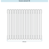 Immagine di Irsap TESI 3 Radiatore 15 elementi H.86,5 L.67,5 P.10,1 cm, colore avorio ral 1013 finitura lucido Cod.02 (con tappi) RT308651502IR02N01