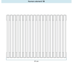 Immagine di Irsap TESI 3 Radiatore 18 elementi H.88,5 L.81 P.10,1 cm, colore bianco standard finitura lucido Cod.01 (senza tappi) RT308851801IRNON01