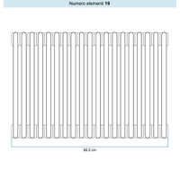 Immagine di Irsap TESI 3 Radiatore 19 elementi H.88,5 L.85,5 P.10,1 cm, colore bianco standard finitura lucido Cod.01 (senza tappi) RT308851901IRNON01