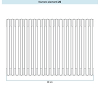 Immagine di Irsap TESI 3 Radiatore 20 elementi H.50 L.90 P.10,1 cm, colore bianco standard finitura lucido Cod.01 (senza tappi) RT305002001IRNON01