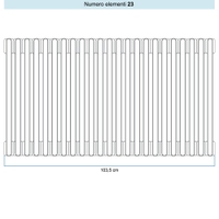 Immagine di Irsap TESI 3 Radiatore 23 elementi H.60 L.103,5 P.10,1 cm, colore bianco standard finitura lucido Cod.01 (senza tappi) RT306002301IRNON03