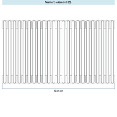 Immagine di Irsap TESI 3 Radiatore 23 elementi H.60 L.103,5 P.10,1 cm, colore bianco standard finitura lucido Cod.01 (senza tappi) RT306002301IRNON03