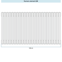 Immagine di Irsap TESI 3 Radiatore 24 elementi H.20 L.108 P.10,1 cm, colore bianco standard finitura lucido Cod.01 (senza tappi) RT302002401IRNON01