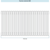 Immagine di Irsap TESI 3 Radiatore 25 elementi H.20 L.112,5 P.10,1 cm, colore bianco standard finitura lucido Cod.01 (senza tappi) RT302002501IRNON01