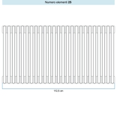 Immagine di Irsap TESI 3 Radiatore 25 elementi H.66,5 L.112,5 P.10,1 cm, colore bianco standard finitura lucido Cod.01 (senza tappi) RT306652501IRNON02