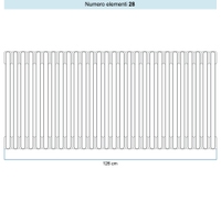 Immagine di Irsap TESI 3 Radiatore 28 elementi H.66,5 L.126 P.10,1 cm, colore sablè finitura ruvido Cod.Y4 (con tappi) RT3066528Y4IR02N01