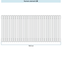 Immagine di Irsap TESI 3 Radiatore 29 elementi H.66,5 L.130,5 P.10,1 cm, colore bianco standard finitura lucido Cod.01 (senza tappi) RT306652901IRNON01