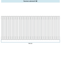 Immagine di Irsap TESI 3 Radiatore 32 elementi H.59,5 L.144 P.10,1 cm, colore bianco standard finitura lucido Cod.01 (senza tappi) RT305953201IRNON01