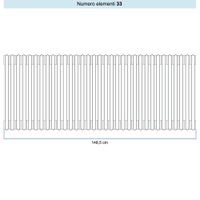 Immagine di Irsap TESI 3 Radiatore 33 elementi H.66,5 L.148,5 P.10,1 cm, colore bianco standard finitura lucido Cod.01 (senza tappi) RT306653301IRNON01