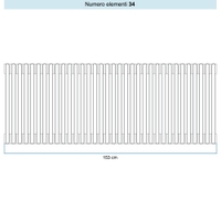 Immagine di Irsap TESI 3 Radiatore 34 elementi H.56,5 L.153 P.10,1 cm, colore bianco standard finitura lucido Cod.01 (senza tappi) RT305653401IRNON01