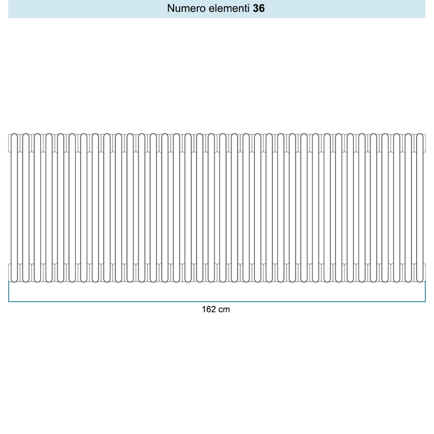 Immagine di Irsap TESI 3 Radiatore 36 elementi H.40 L.162 P.10,1 cm, colore bianco standard finitura lucido Cod.01 (senza tappi) RT304003601IRNON01